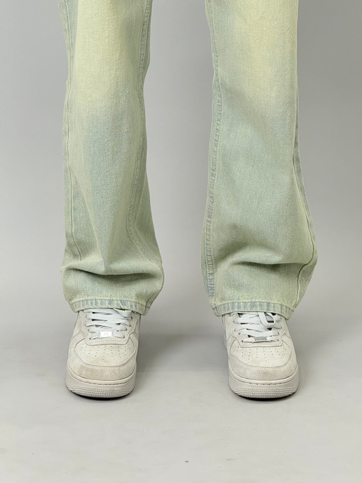 Vintage Green-Yellow Wash Baggy Jeans