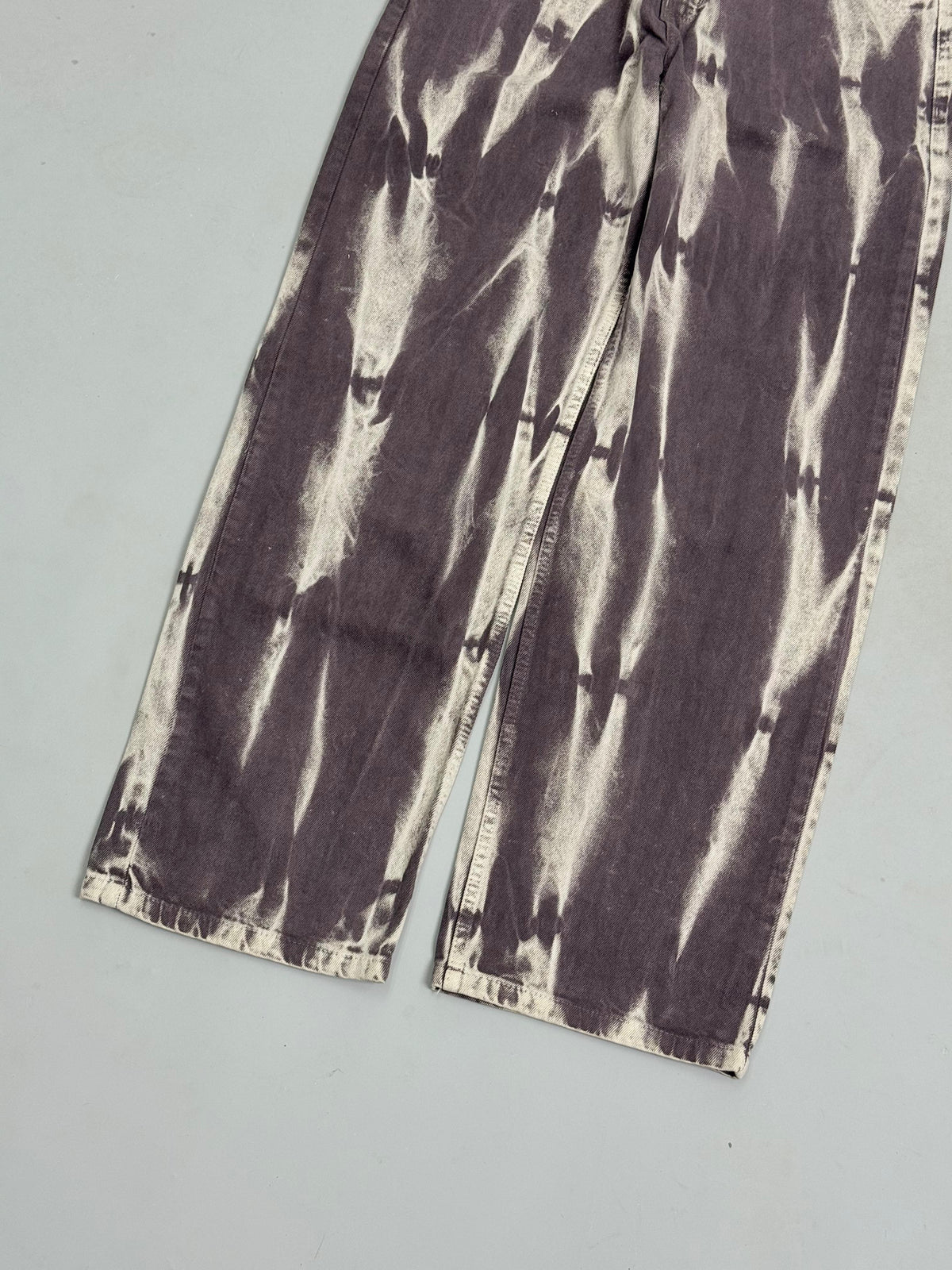 Dark Charcoal Tie-Dye Wide-Leg Jeans