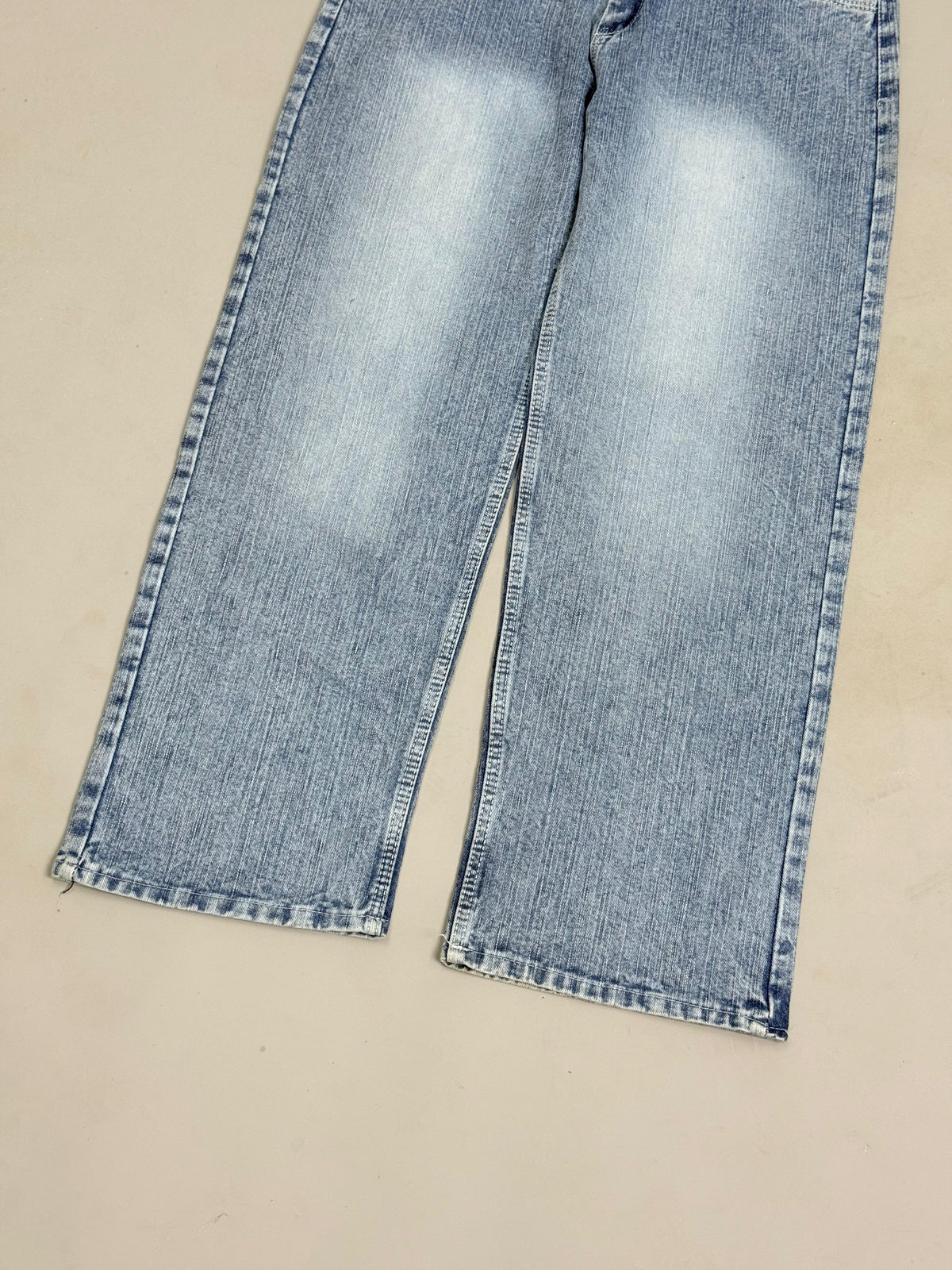 Mid-Blue Sandblast Baggy Jeans