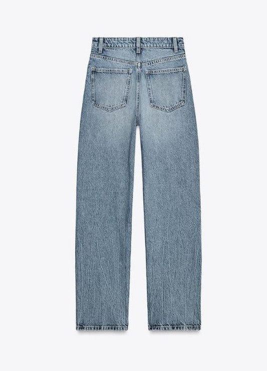 LIGHT BLUE MOM FIT HIGH-WAIST JEANS