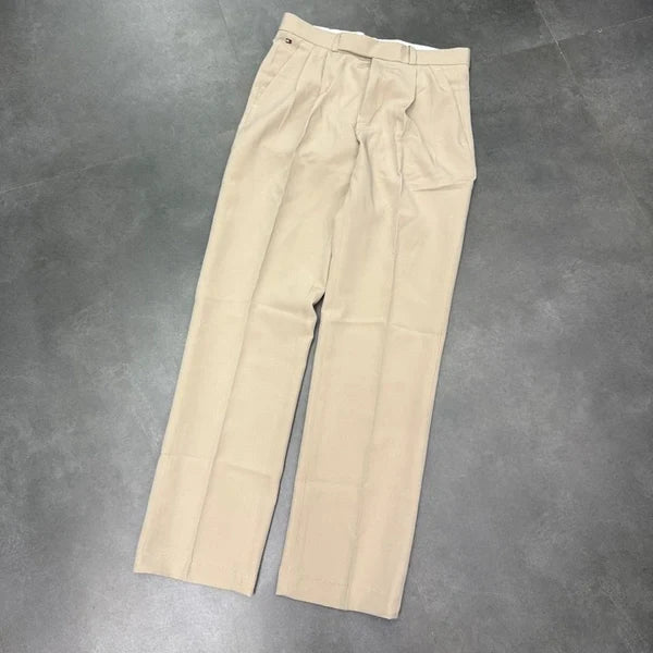 Light Beige Pleated Trousers