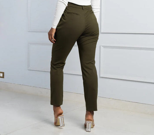 Olive Stretch Pants