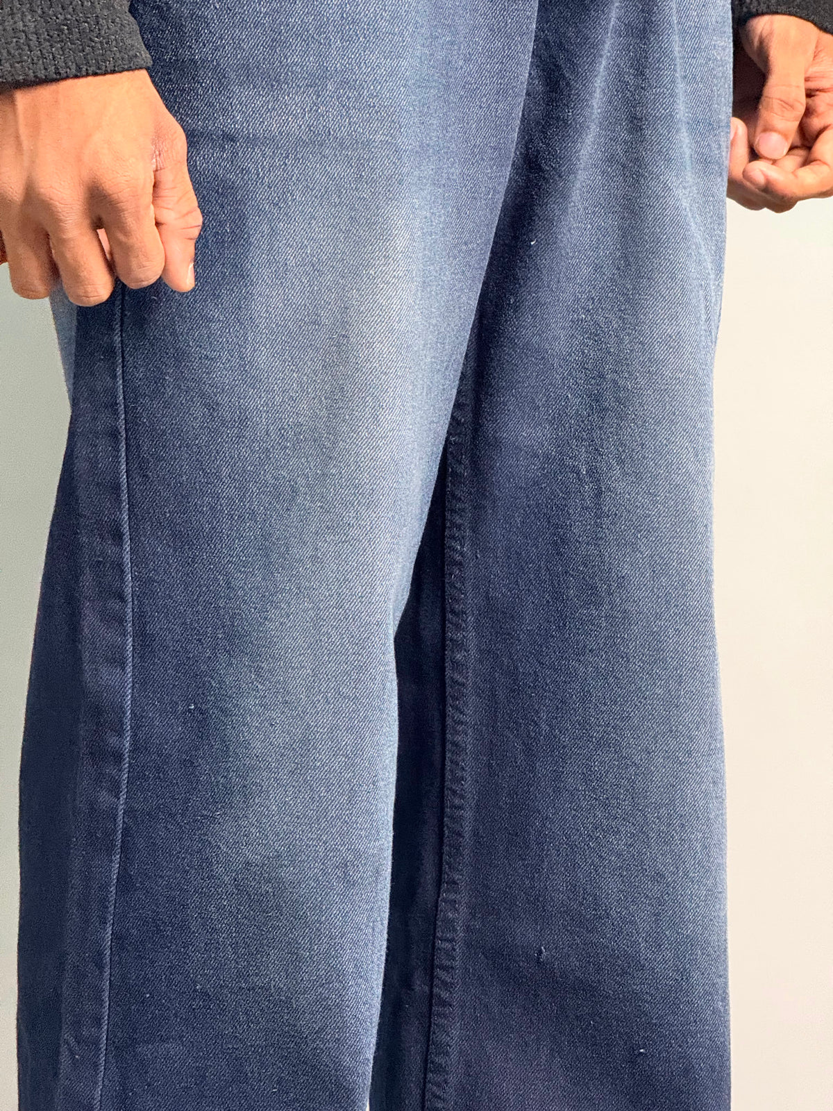 Deep Navy Vintage-Fade Baggy Jeans