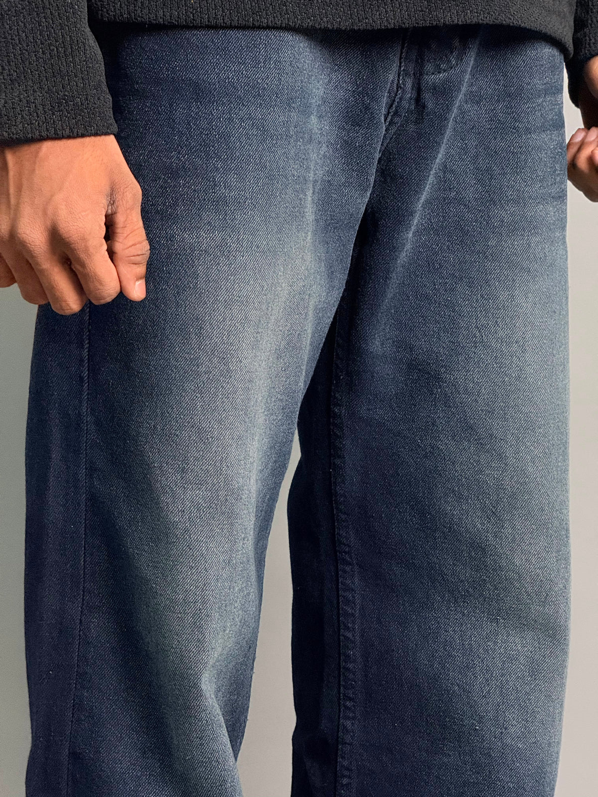 Deep Indigo Vintage-Fade Baggy Jeans