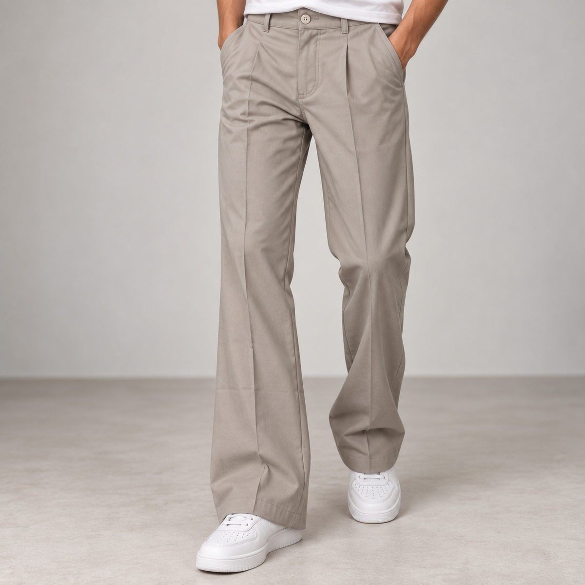 Taupe Beige Bootcut Pants
