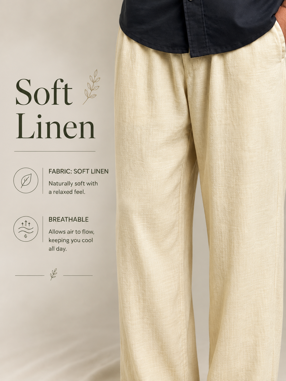 Cream IMP Linen pants
