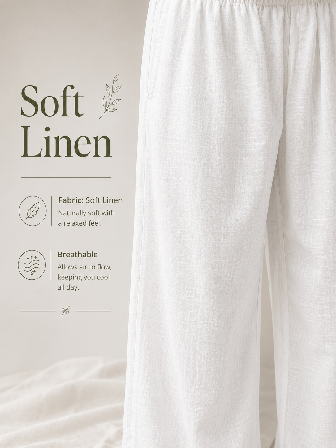 White IMP Linen Pants