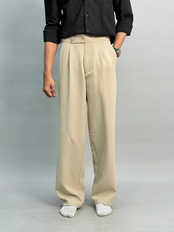 Beige Gurkha Baggy Pants