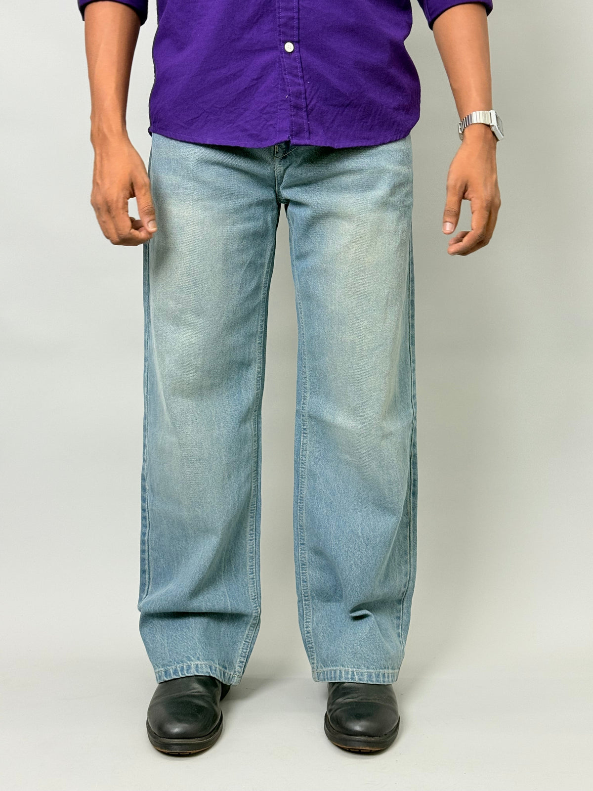 Light Blue Washed Baggy Jeans