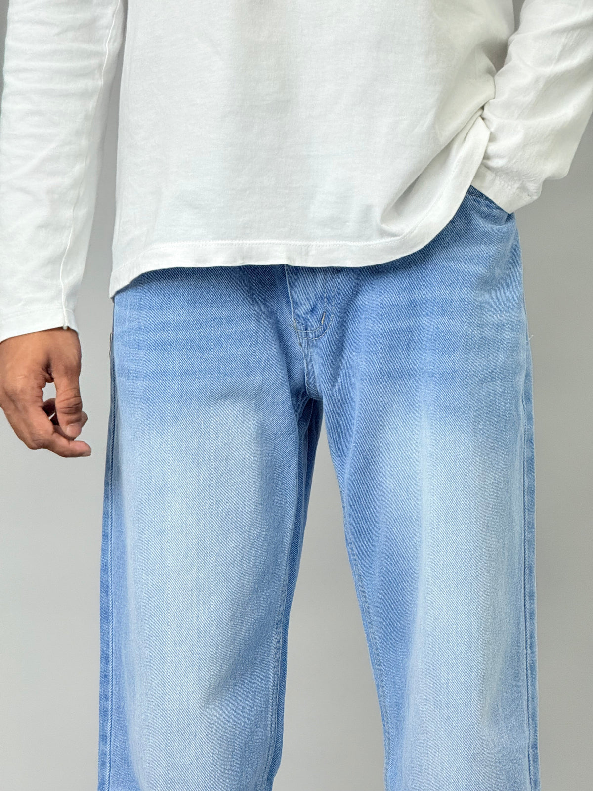 Light Blue Vintage-Fade Baggy Jeans