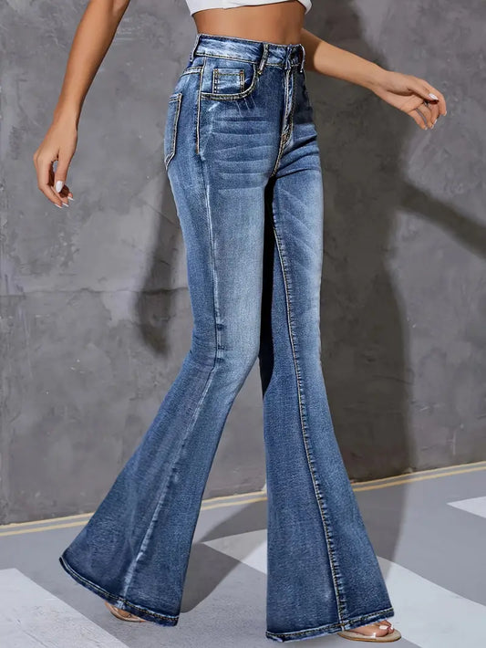 Blue Sturdy Wash Flare Bootleg Jeans