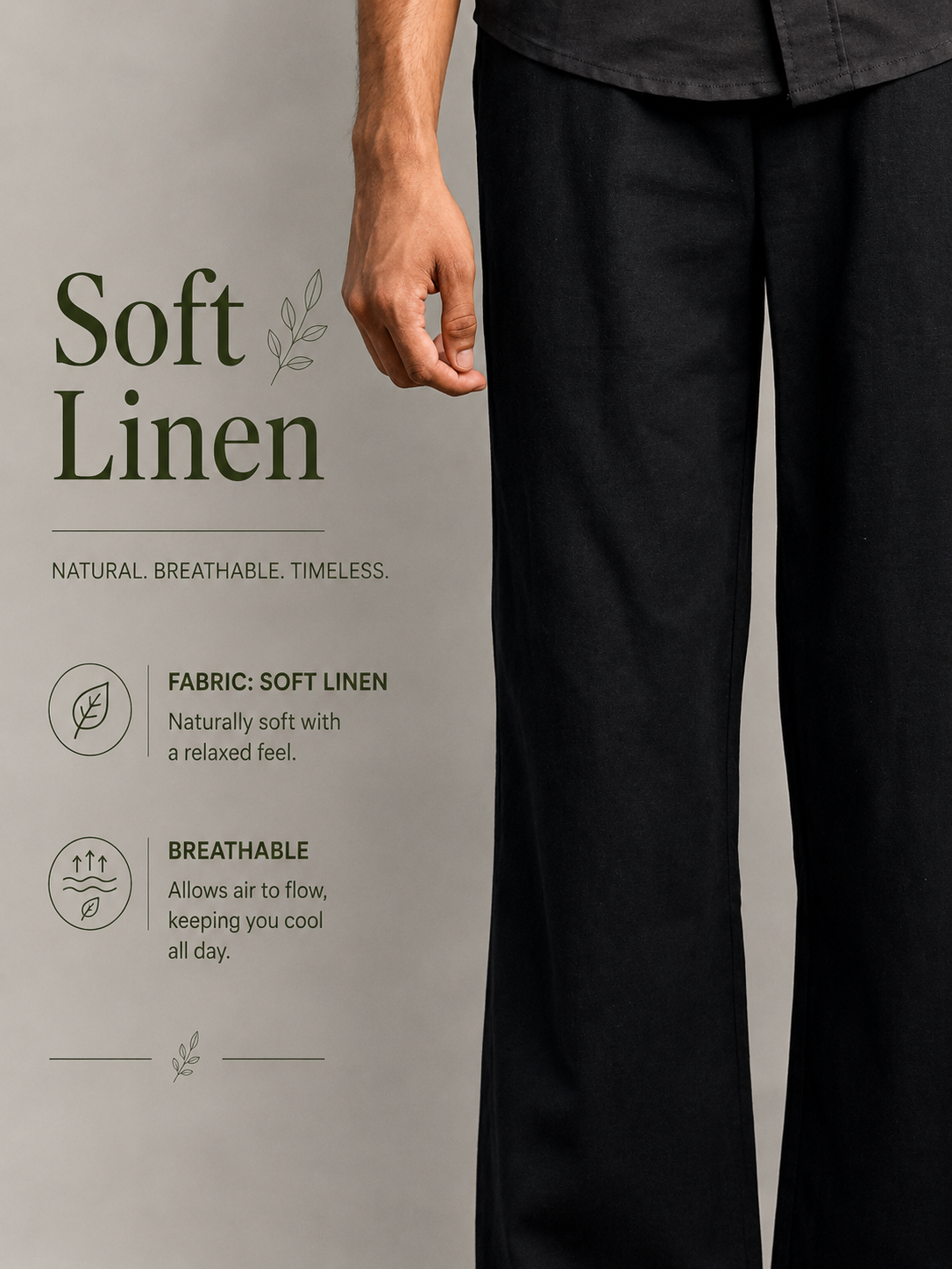 Black IMP Linen Pants