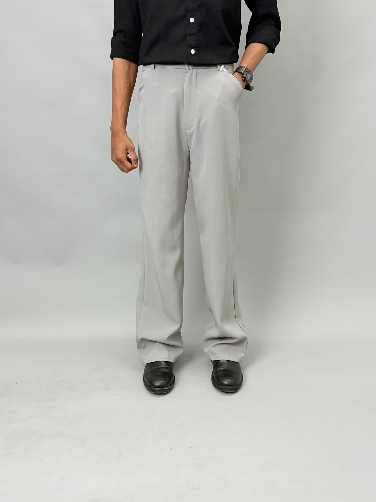 Light Grey Plain Formal Pants