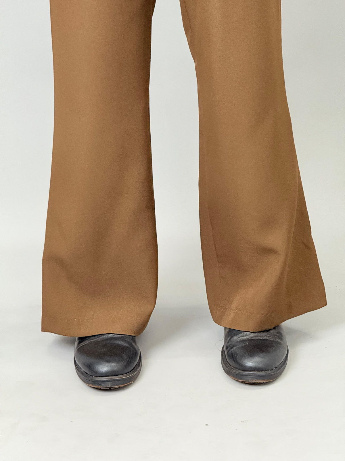Tobacco Brown Pleated Wide-Leg Pants