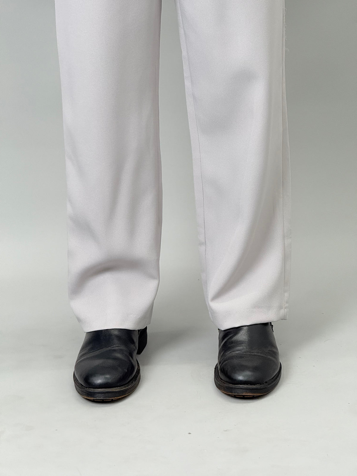 Light Grey Straight Fit Pleated Gurkha Pants