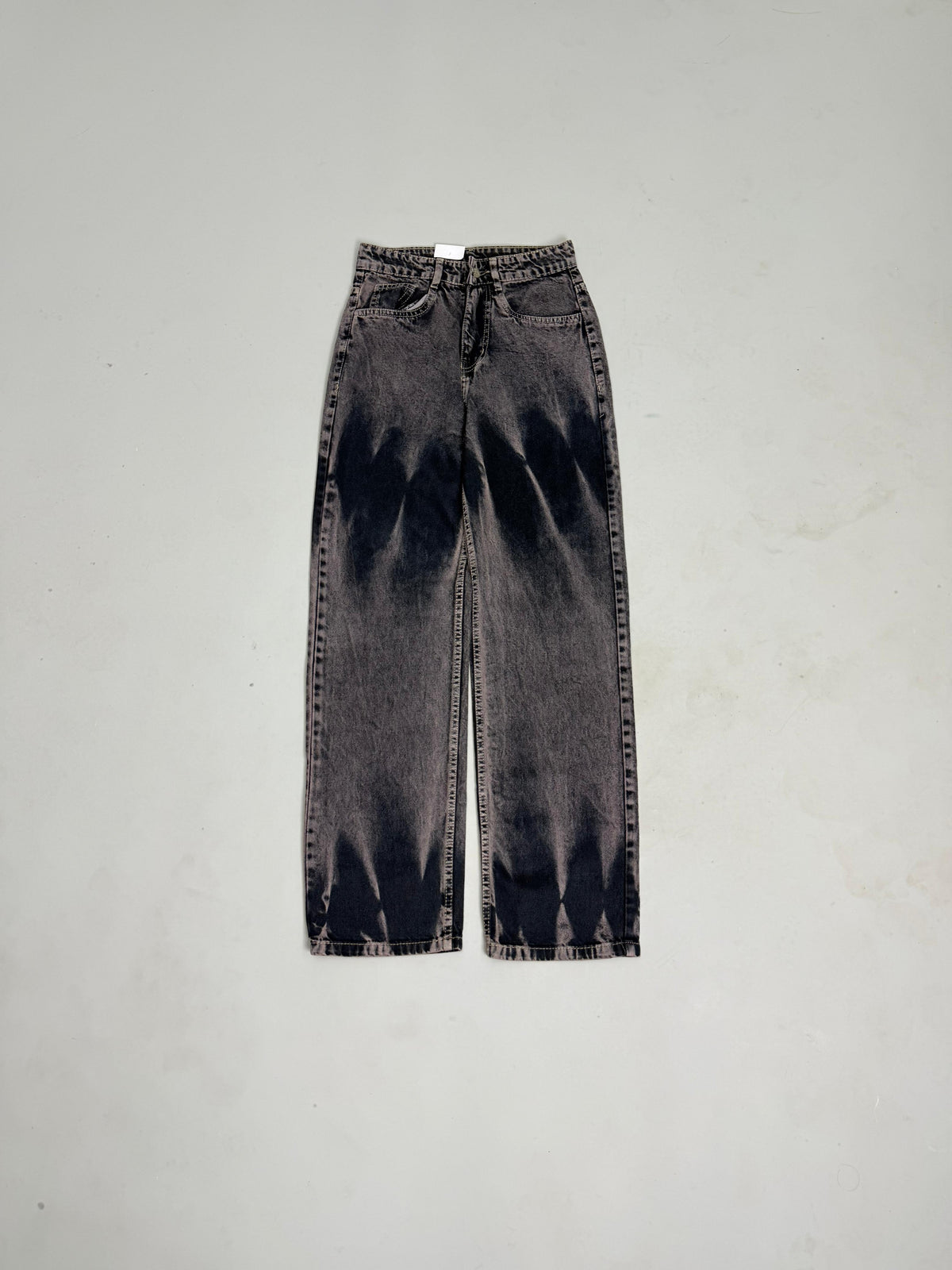 Grey-Black Acid-Wash Baggy Jeans