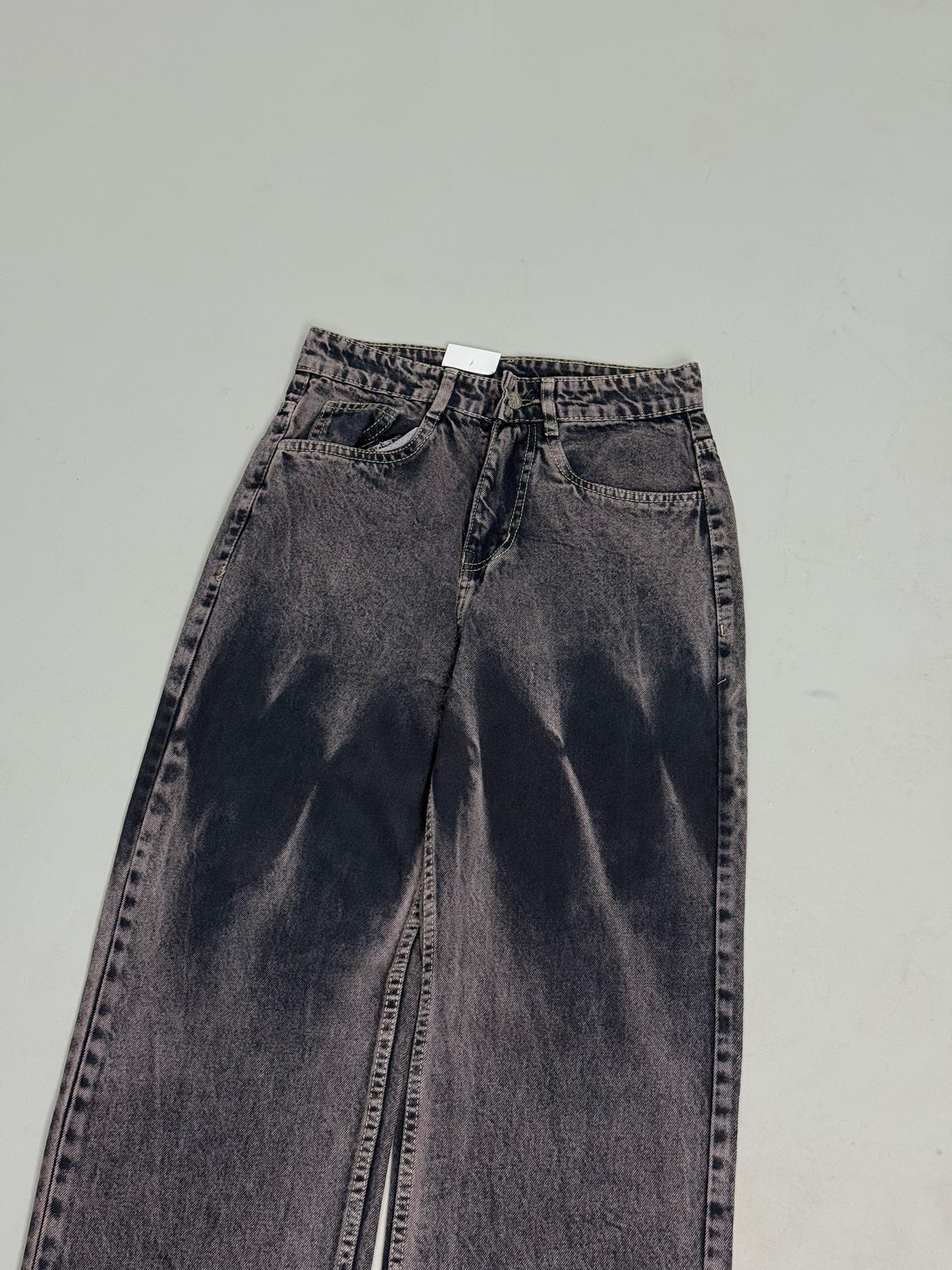 Grey-Black Acid-Wash Baggy Jeans
