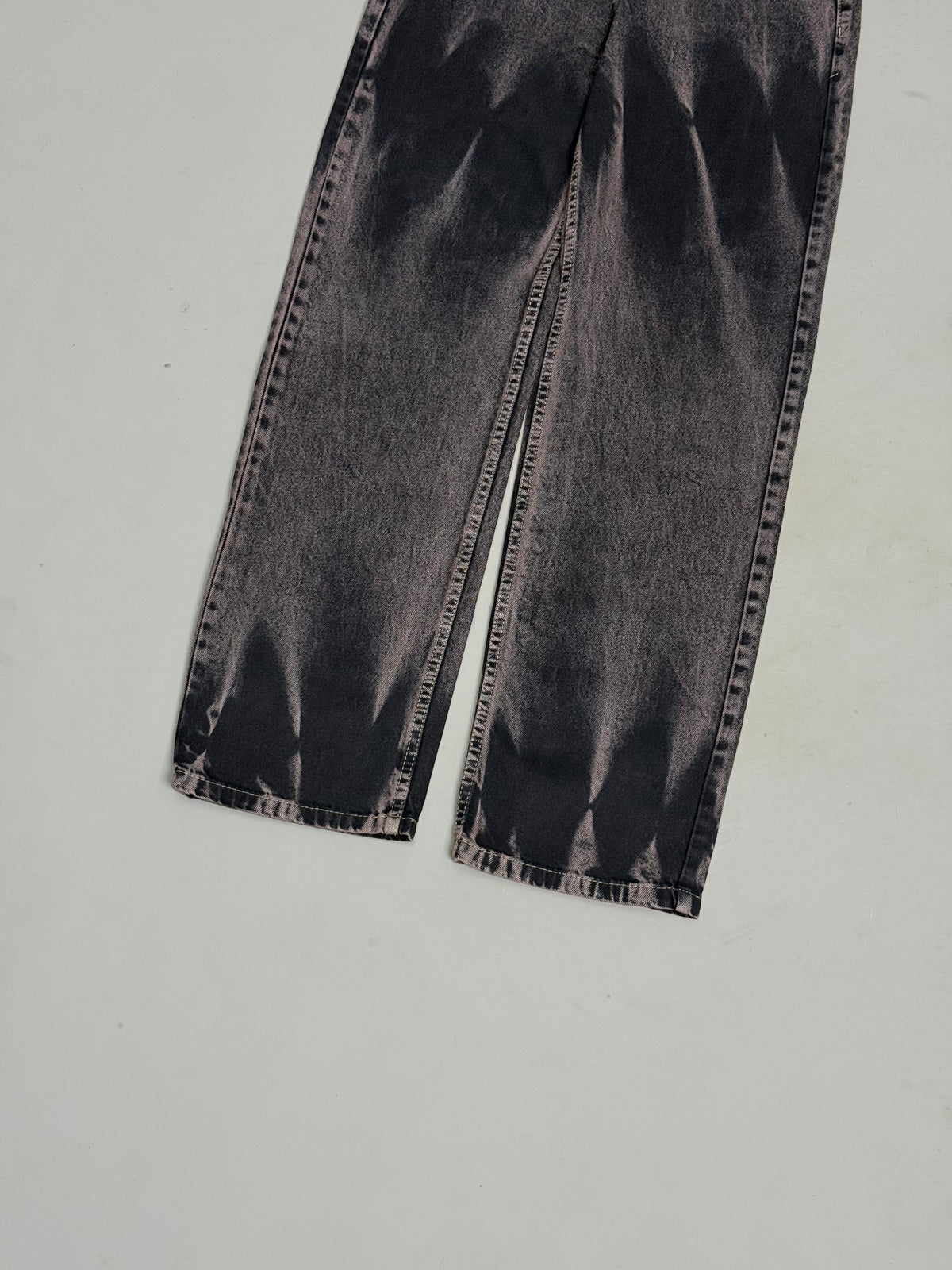 Grey-Black Acid-Wash Baggy Jeans