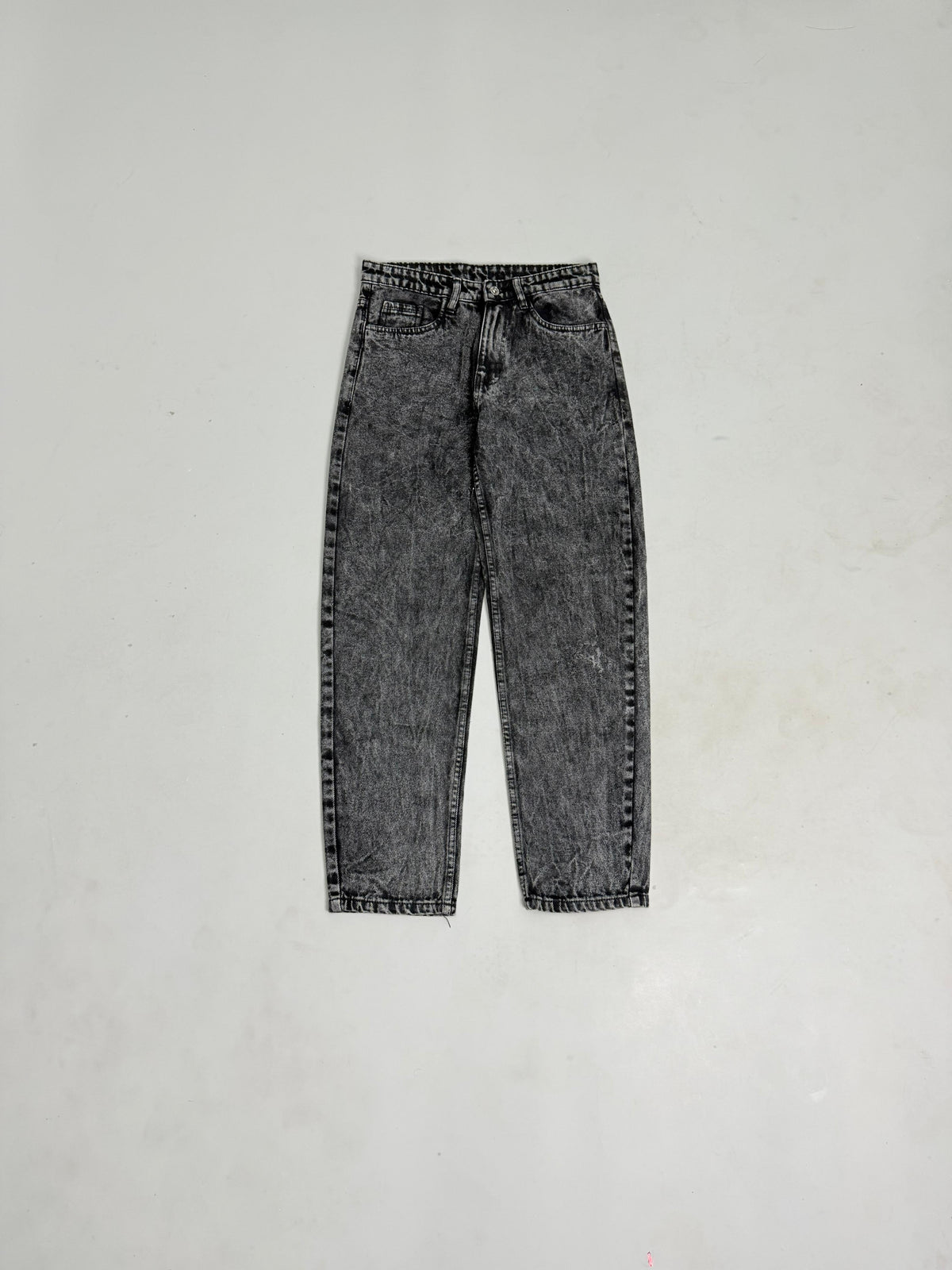Dark Grey Black Cloud Wash Mom Fit Jeans
