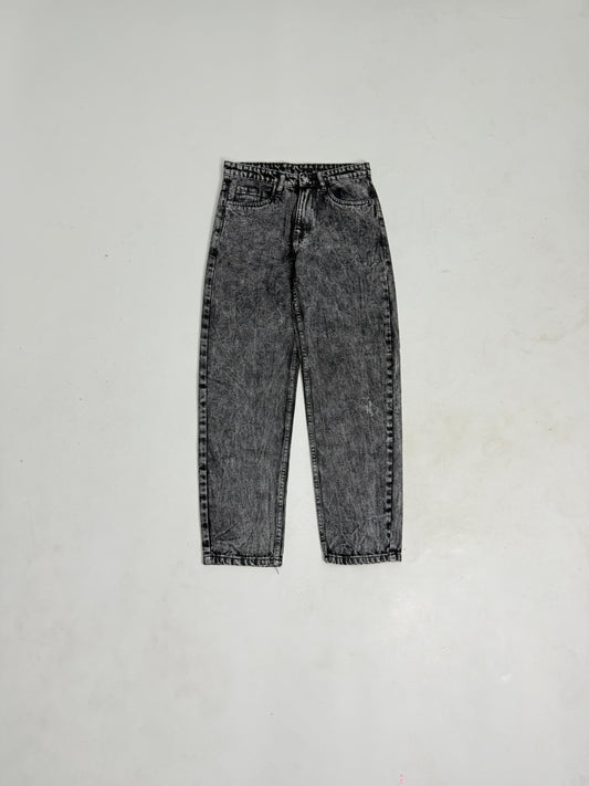 Dark Grey Black Cloud Wash Mom Fit Jeans