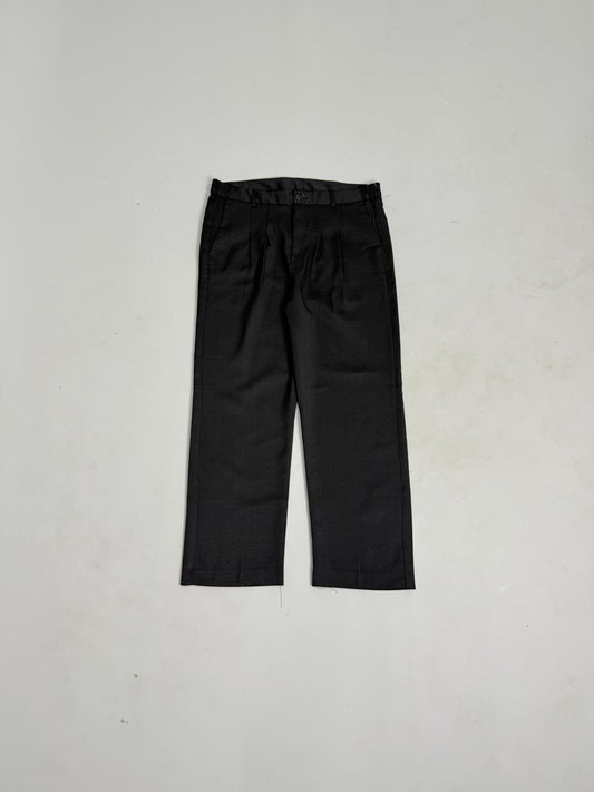 Black Straight Fit Plain Formal Pants
