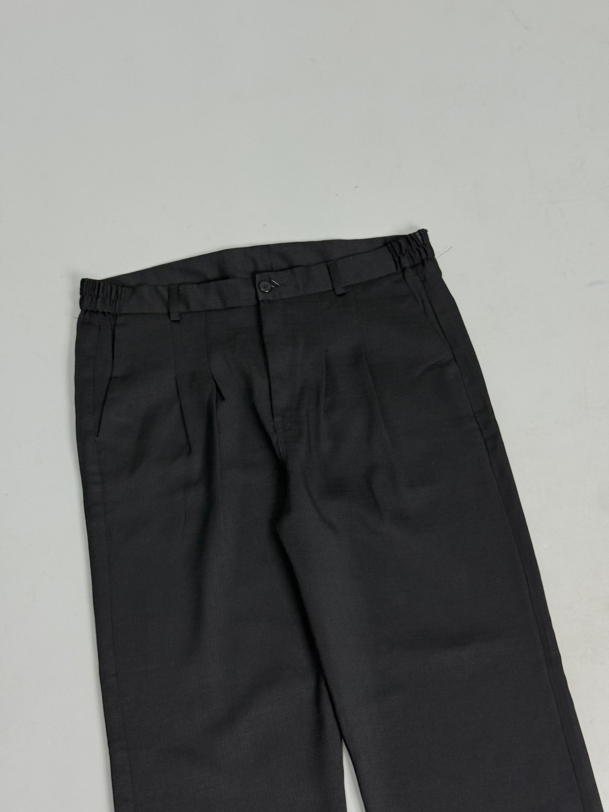 Black Straight Fit Plain Formal Pants