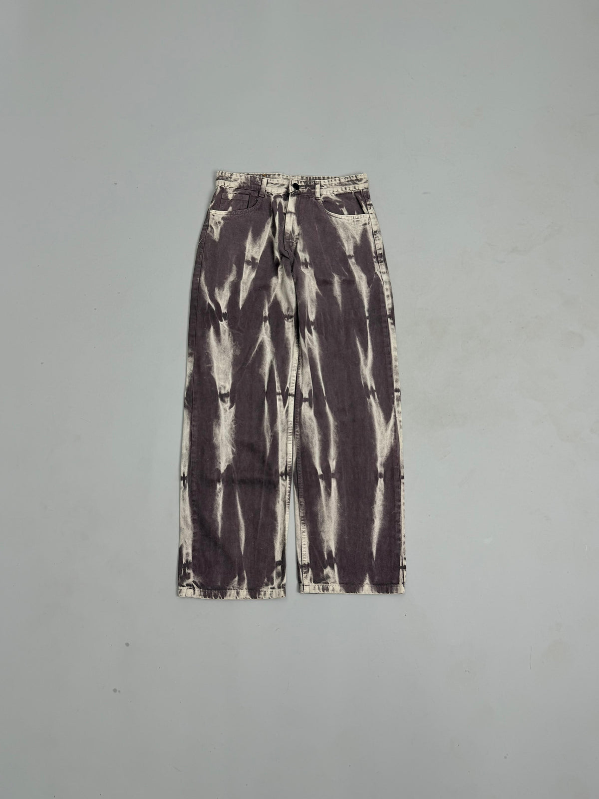 Dark Charcoal Tie-Dye Wide-Leg Jeans