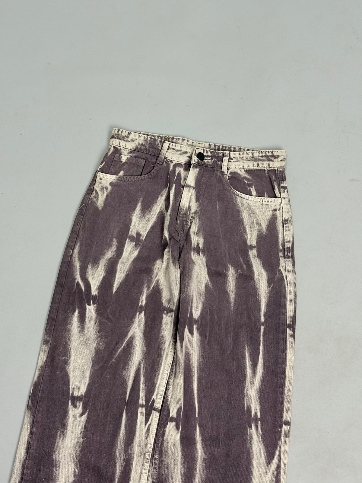 Dark Charcoal Tie-Dye Wide-Leg Jeans