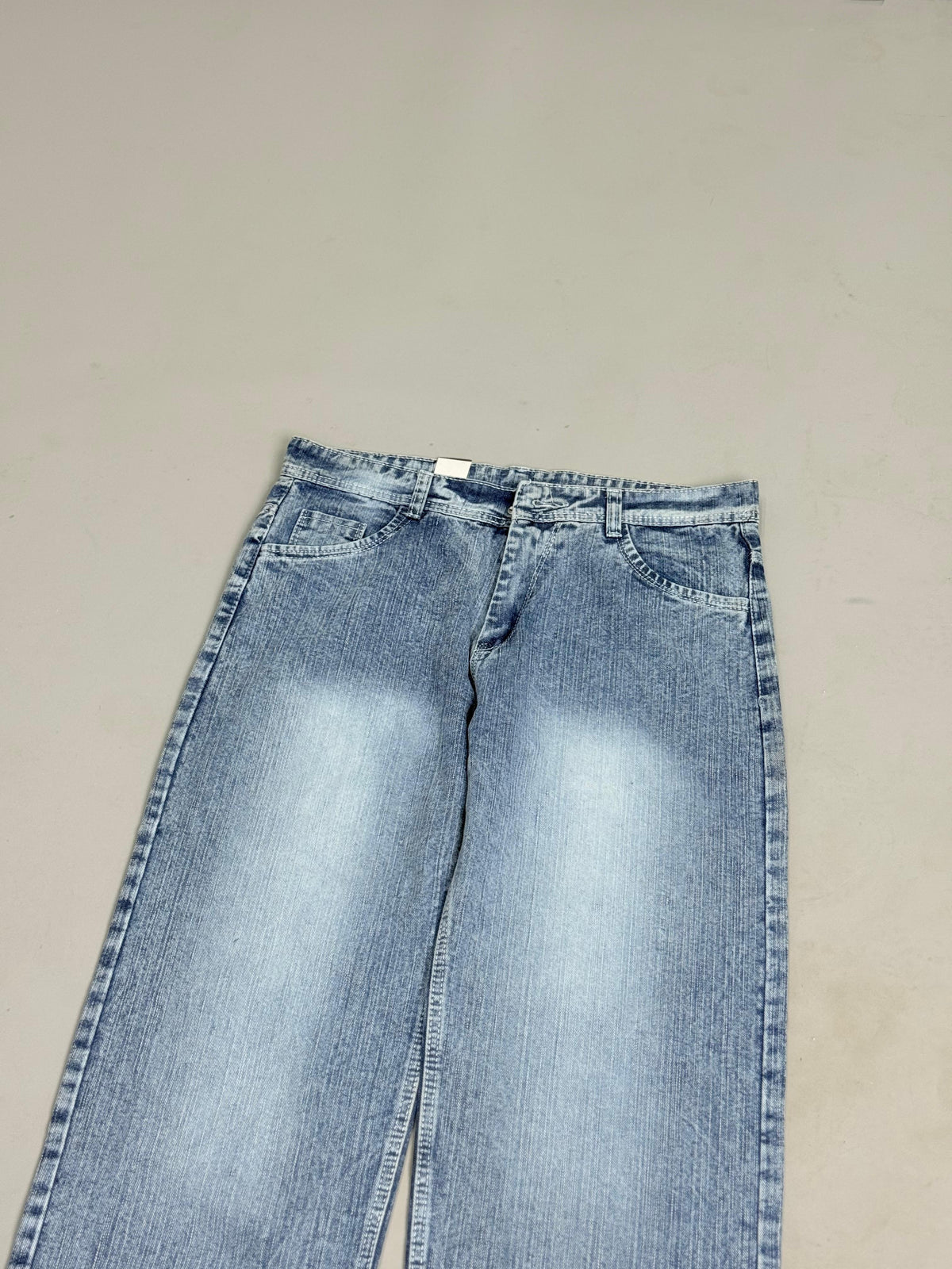 Mid-Blue Sandblast Baggy Jeans