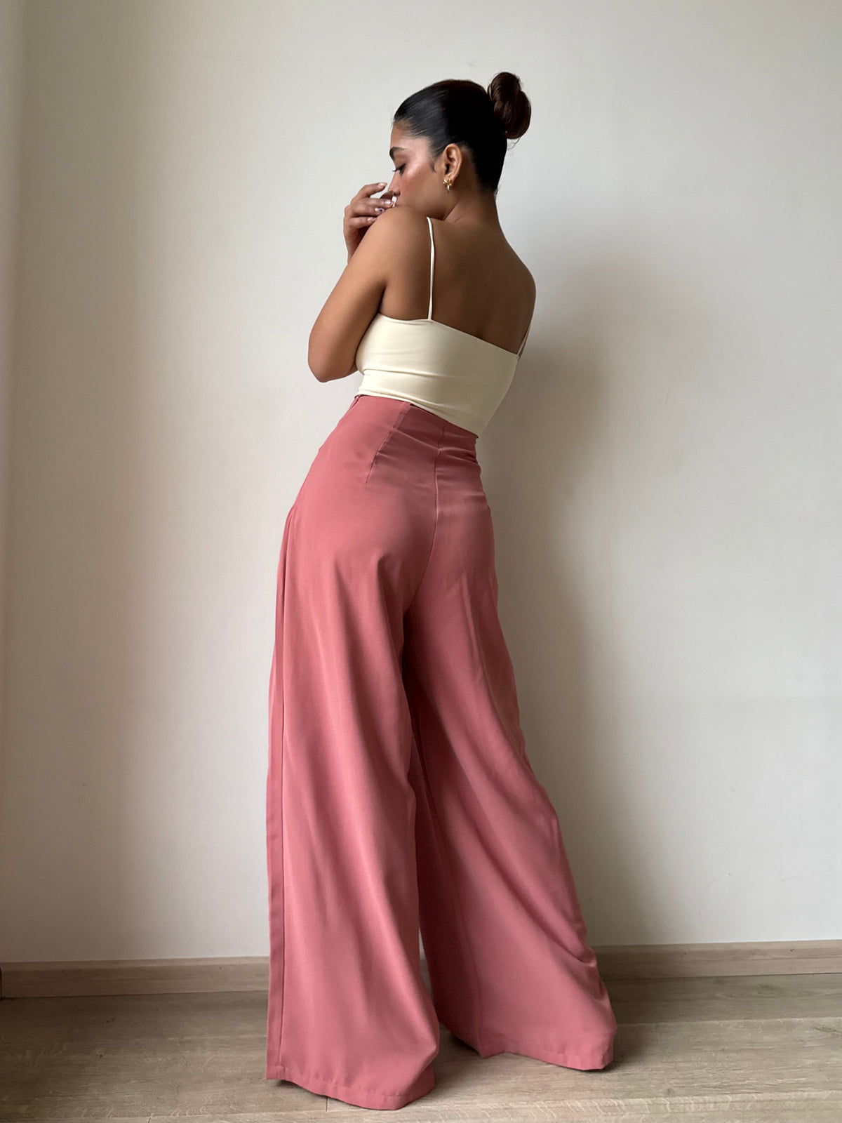 Cinched Drawstring Wide Leg Pants
