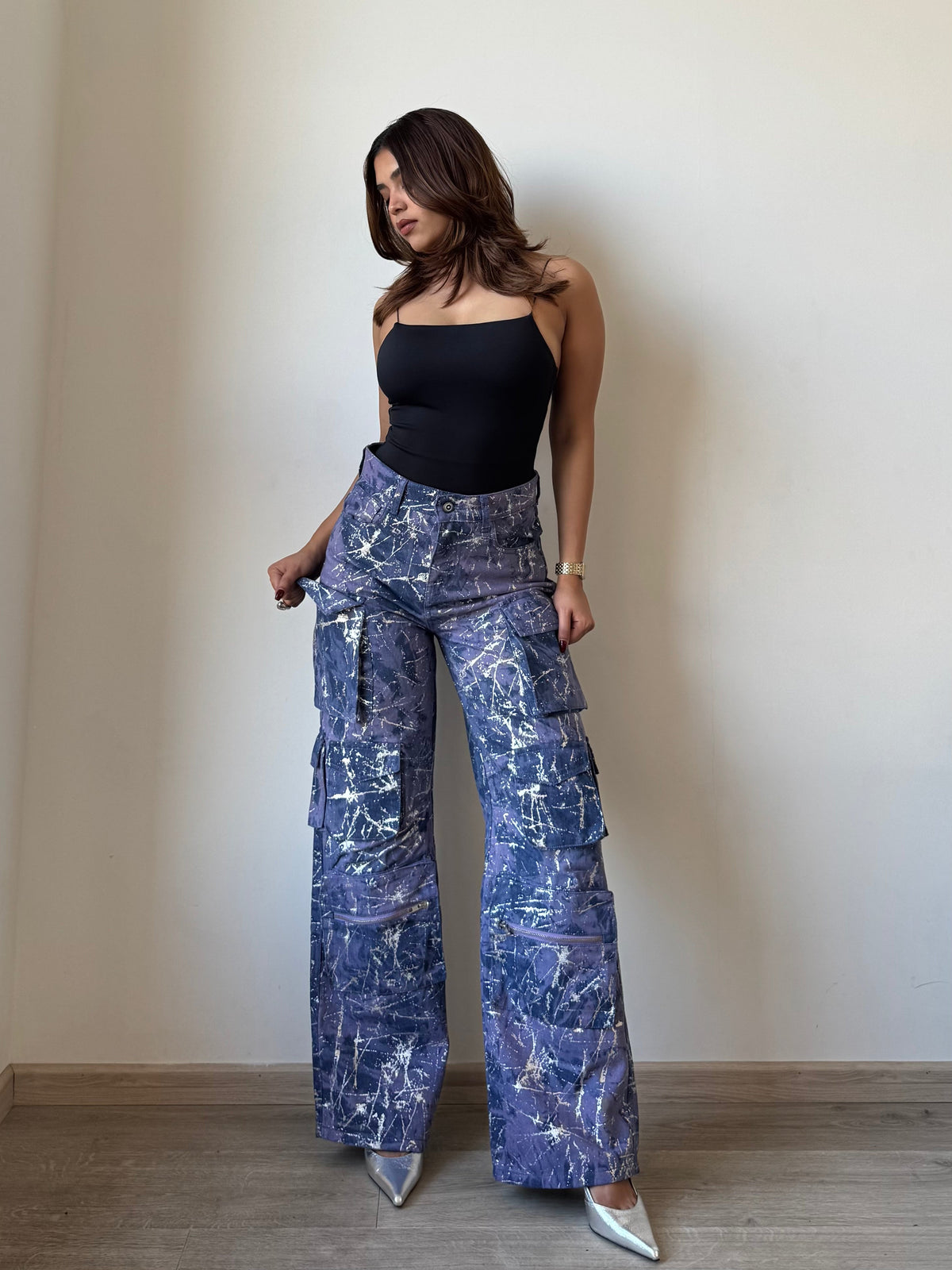 High Street Foil Cargo Denim