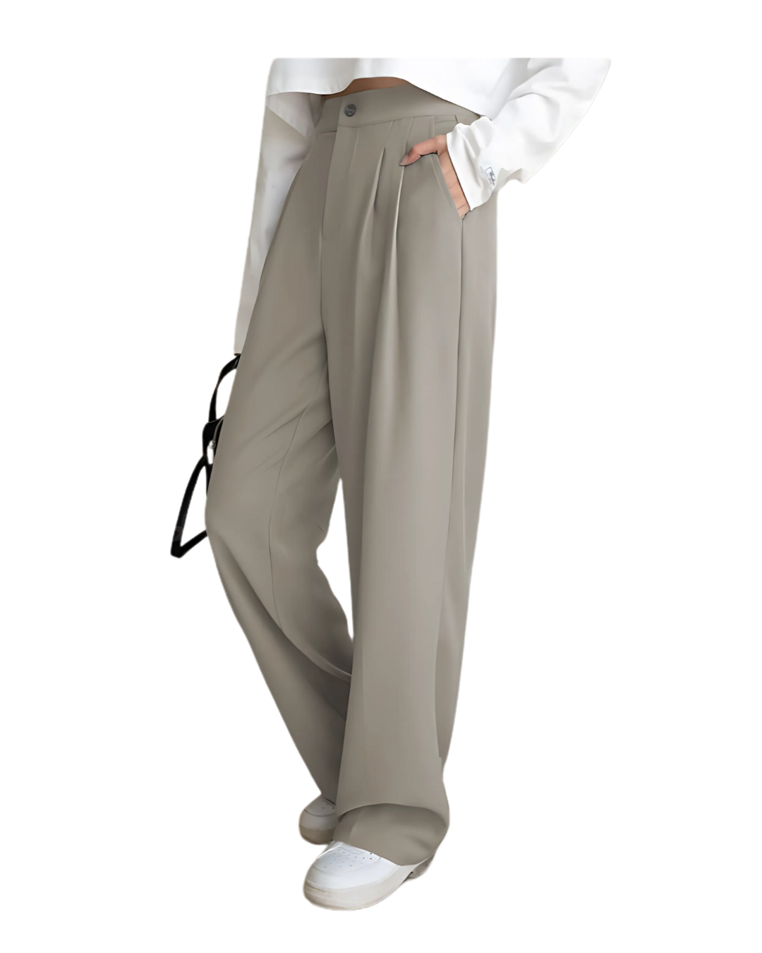 Women Relaxed Straight Leg Straight Fit High-Rise Trousers