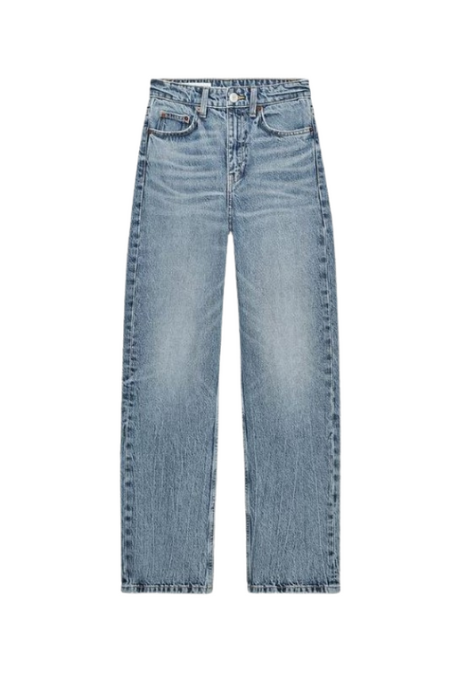 LIGHT BLUE MOM FIT HIGH-WAIST JEANS