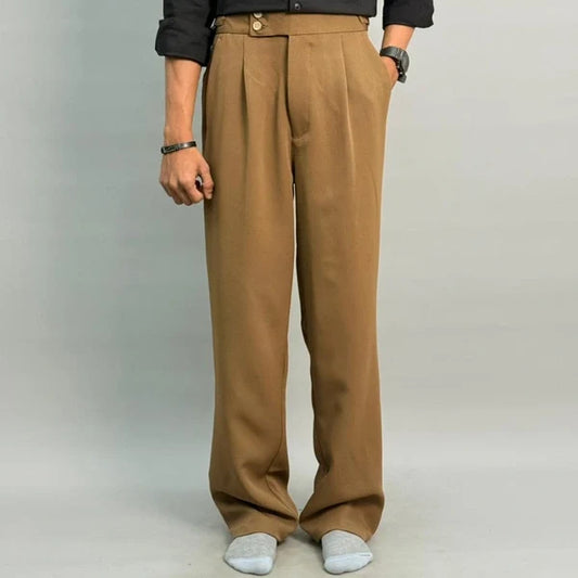 Camel Brown Wide-Leg Gurkha Baggy Pants