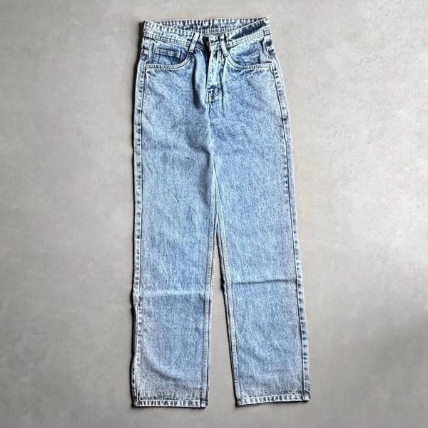 Light Blue Acid-Wash Straight Fit Jeans