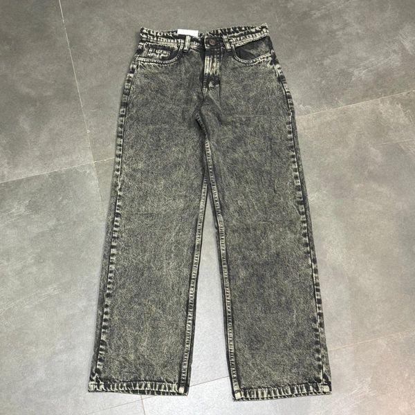 Grey-Charcoal Acid-Wash Baggy Jeans
