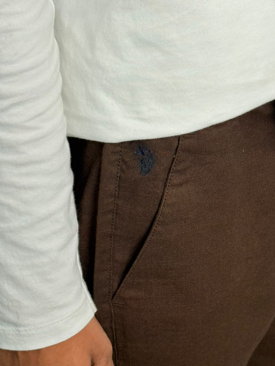 Brown IMP Linen Pants – Regular Fit
