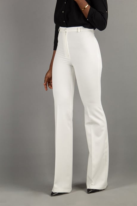 White Classic Pants Office Trouser