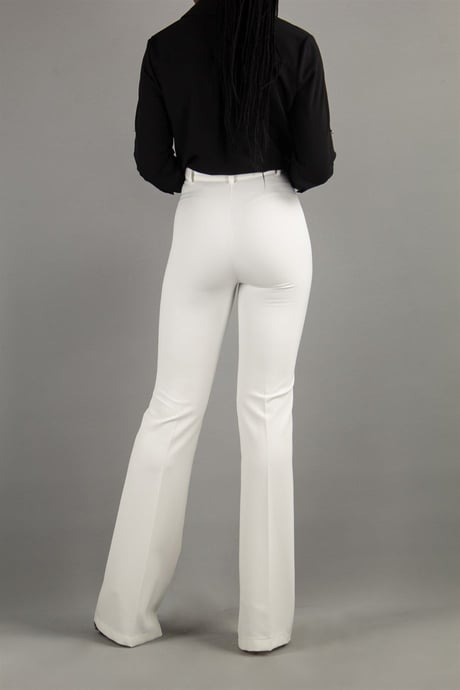 White Classic Pants Office Trouser