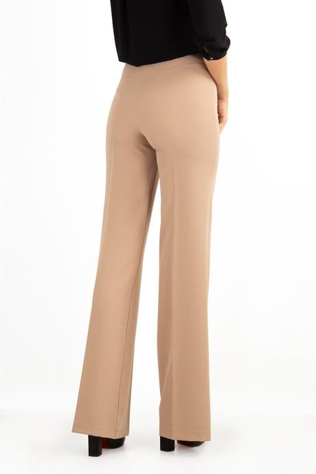 Beige Classic Pants Office Trouser