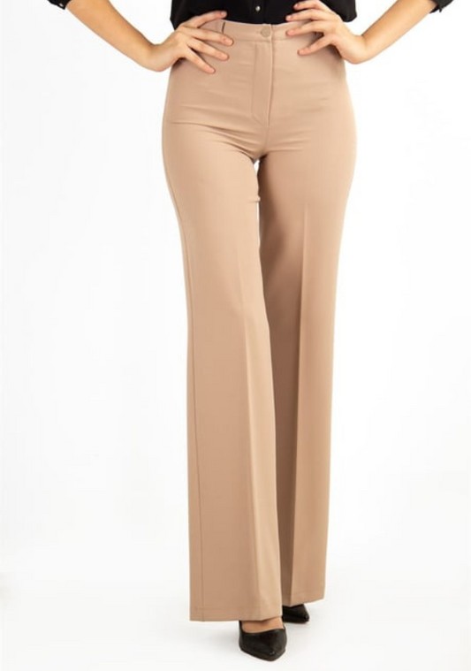 Beige Classic Pants Office Trouser