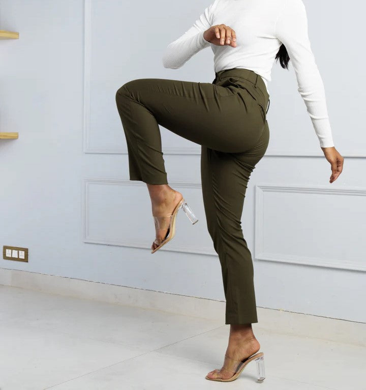 Olive Stretch Pants