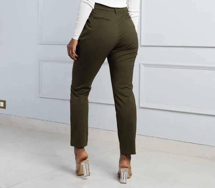 Olive Stretch Pants