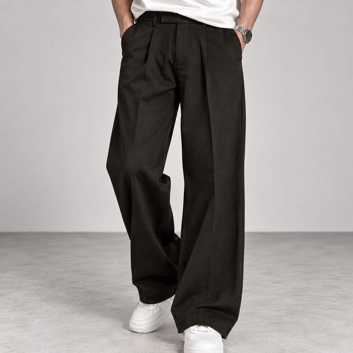 Dark Brown Flared Formal Pants