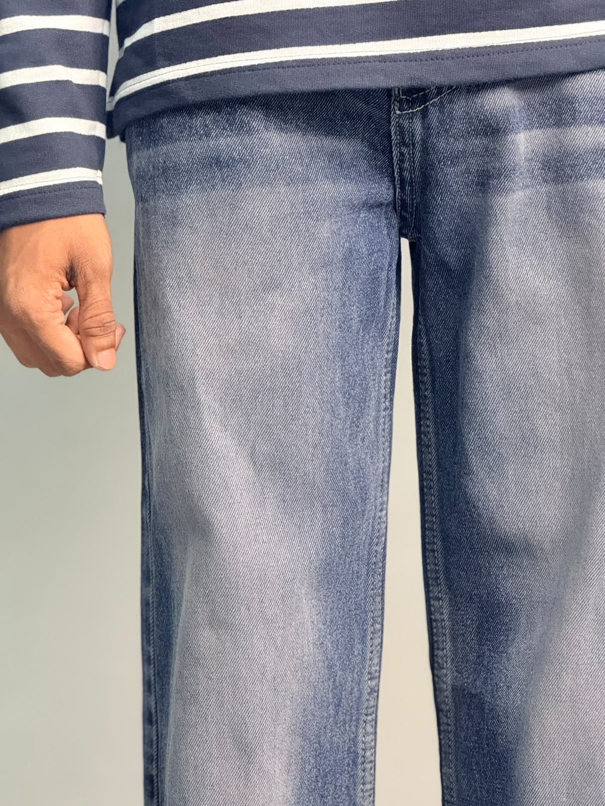 Blue Heavy-Fade Baggy Jeans