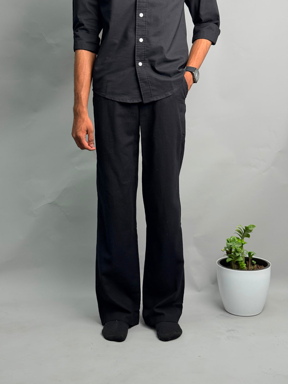 Black IMP Linen Pants