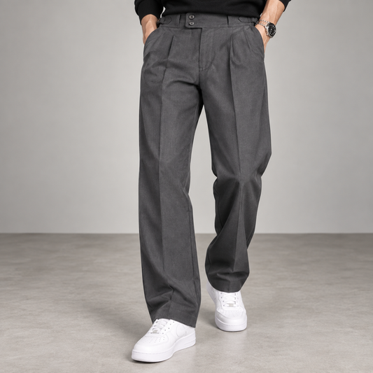 Dark Grey Pleated Gurkha Pants