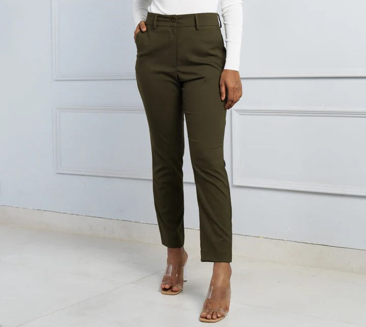 Olive Stretch Pants