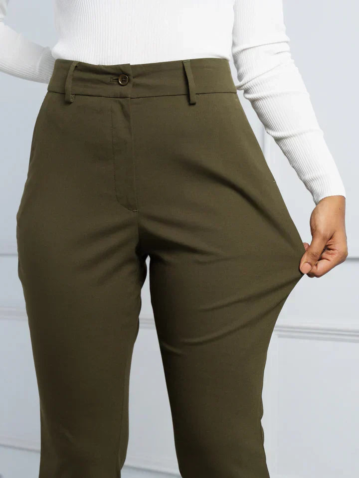 Olive Stretch Pants