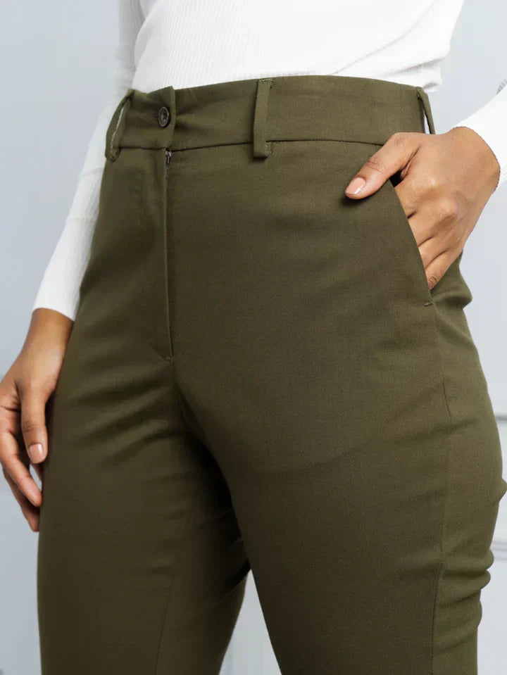 Olive Stretch Pants